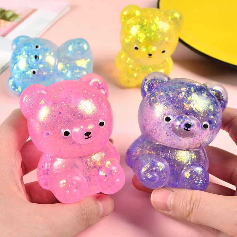 Cute Fidget Bear Toy Squishys Glitter Bear