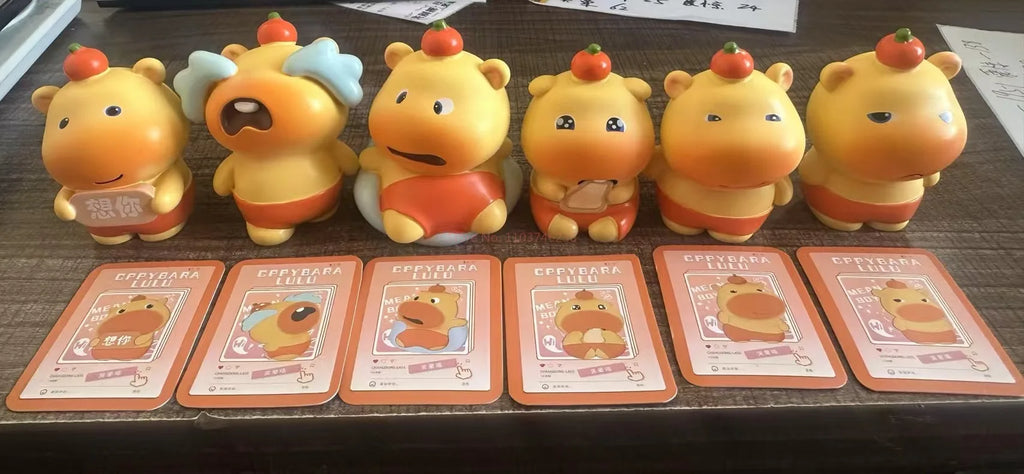 New Cute Capybara Lulu Blind Box Super Kawaii Trendy Cartoon Chat Stickers Figure Desktop Ornament Dolls Girl High Quality Gifts