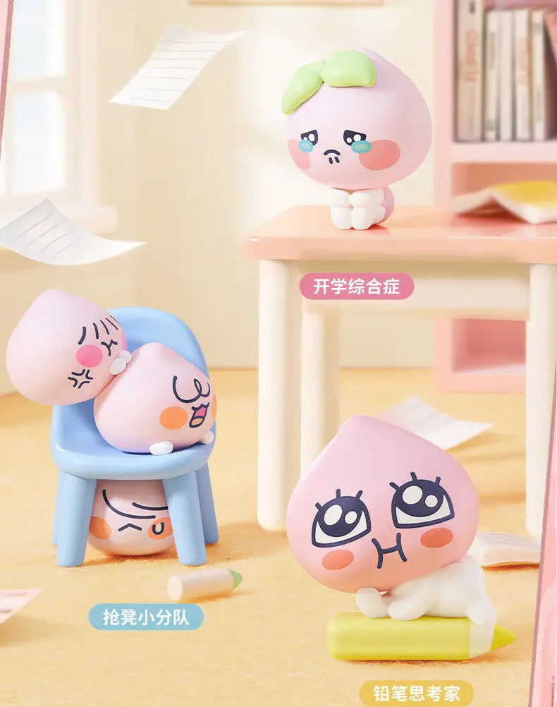 Apeach 3-in-1 Mini Figure Blind Box Cute Peach Character Model Kawaii Collectible Toy Desk Ornament Gifts