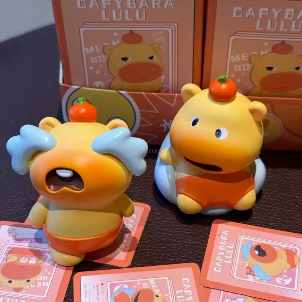 New Cute Capybara Lulu Blind Box Super Kawaii Trendy Cartoon Chat Stickers Figure Desktop Ornament Dolls Girl High Quality Gifts