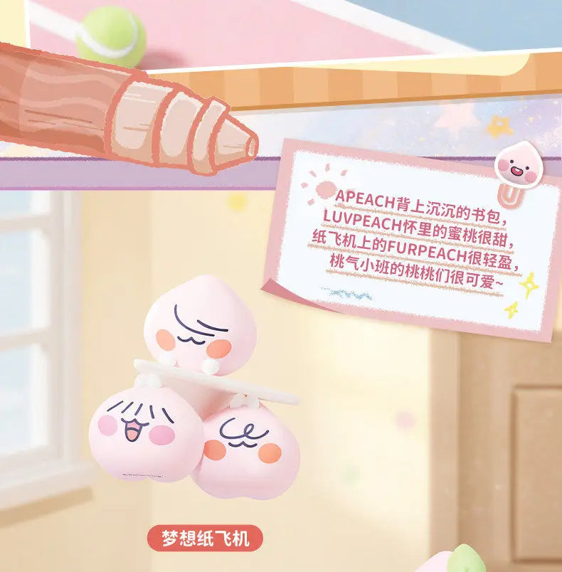 Apeach 3-in-1 Mini Figure Blind Box Cute Peach Character Model Kawaii Collectible Toy Desk Ornament Gifts