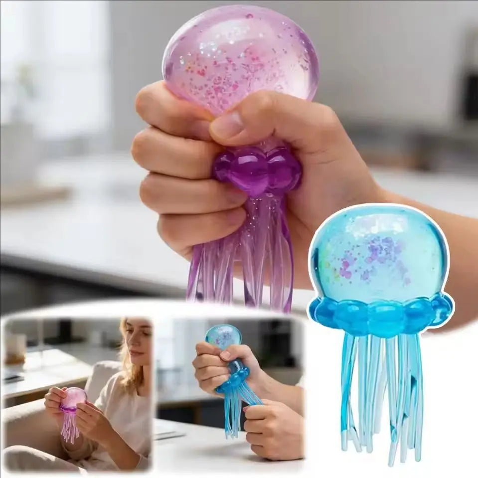 Squishies Nee Doh Jellyfish  Squish Toy Fidget Toy, Water Sensory Soft Jelly Squeeze Stress Relief Fidget Toy
