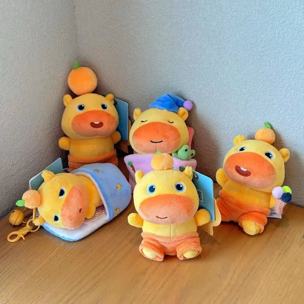 Kawaii Lulu Pendant Genuine Capybara Lulu Large Plush Student Backpack Keychain Peripheral Pendant Gift