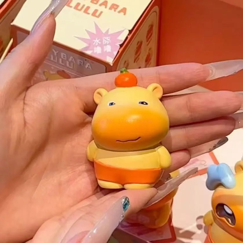 New Cute Capybara Lulu Blind Box Super Kawaii Trendy Cartoon Chat Stickers Figure Desktop Ornament Dolls Girl High Quality Gifts
