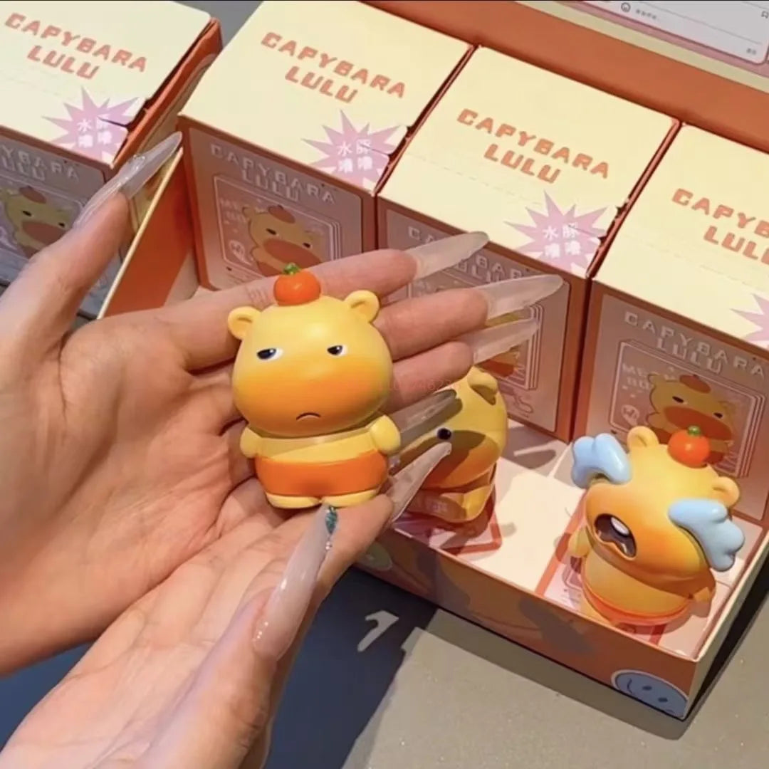 New Cute Capybara Lulu Blind Box Super Kawaii Trendy Cartoon Chat Stickers Figure Desktop Ornament Dolls Girl High Quality Gifts