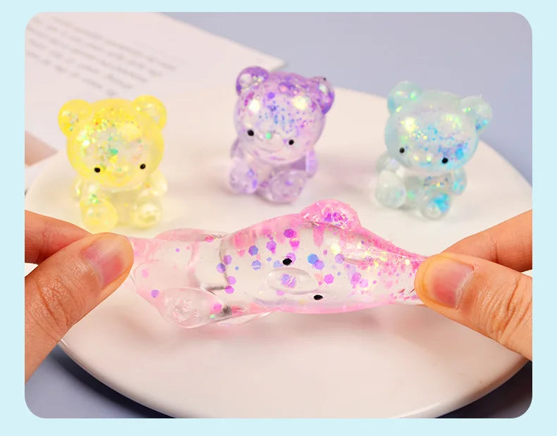Cute Fidget Bear Toy Squishys Glitter Bear
