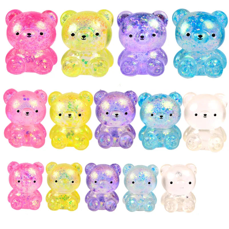 Cute Fidget Bear Toy Squishys Glitter Bear