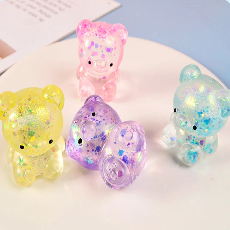 Cute Fidget Bear Toy Squishys Glitter Bear