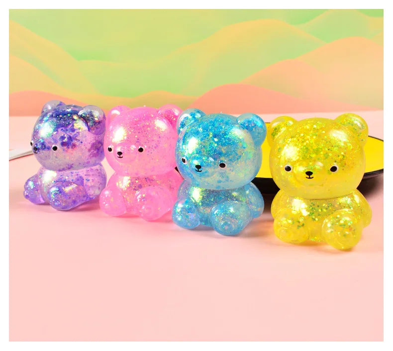 Cute Fidget Bear Toy Squishys Glitter Bear