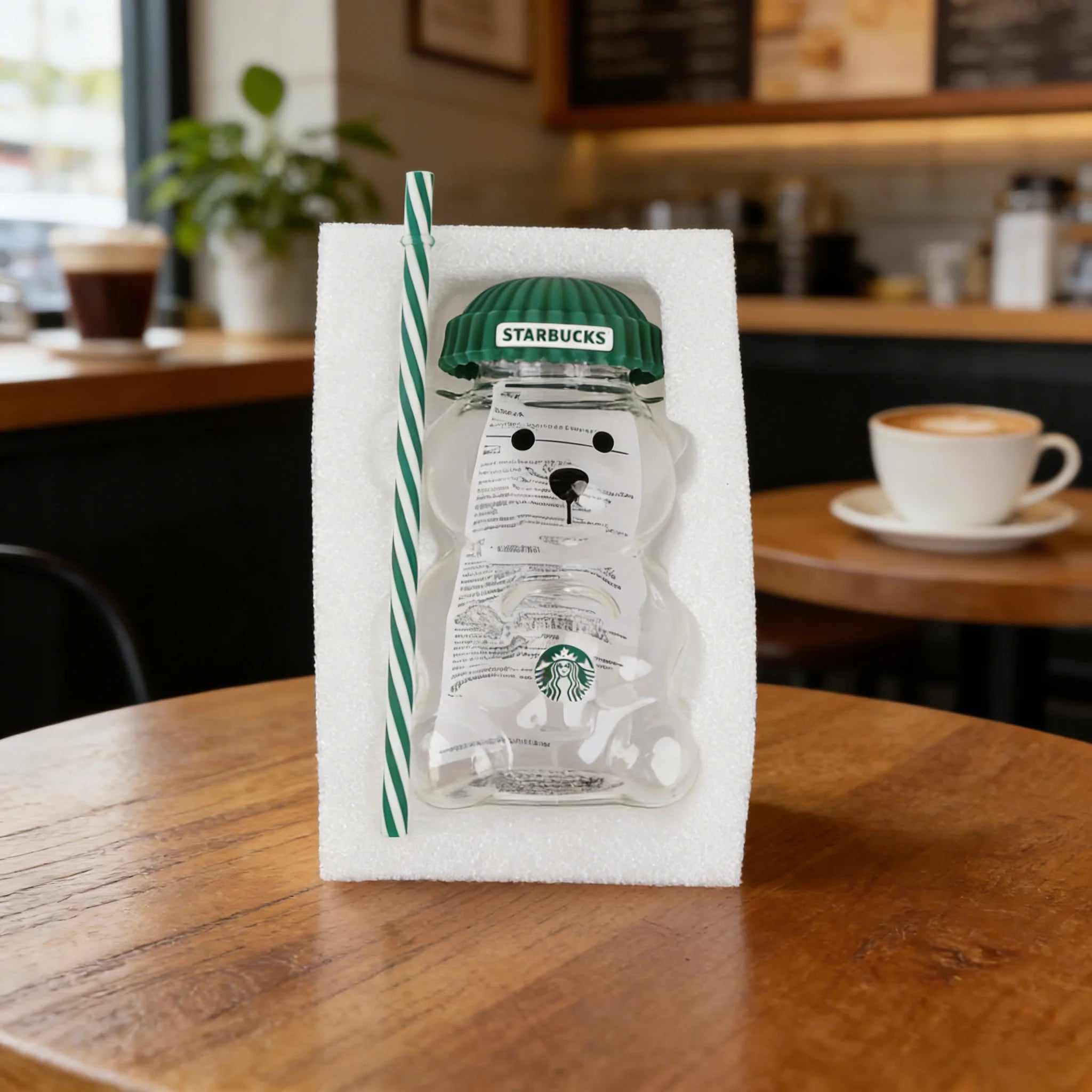 Da Bearista Bear Glass Tumbler Green Lid