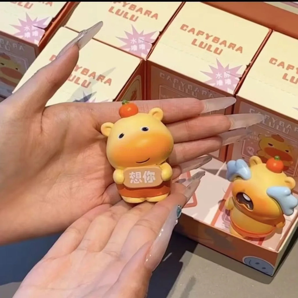 New Cute Capybara Lulu Blind Box Super Kawaii Trendy Cartoon Chat Stickers Figure Desktop Ornament Dolls Girl High Quality Gifts