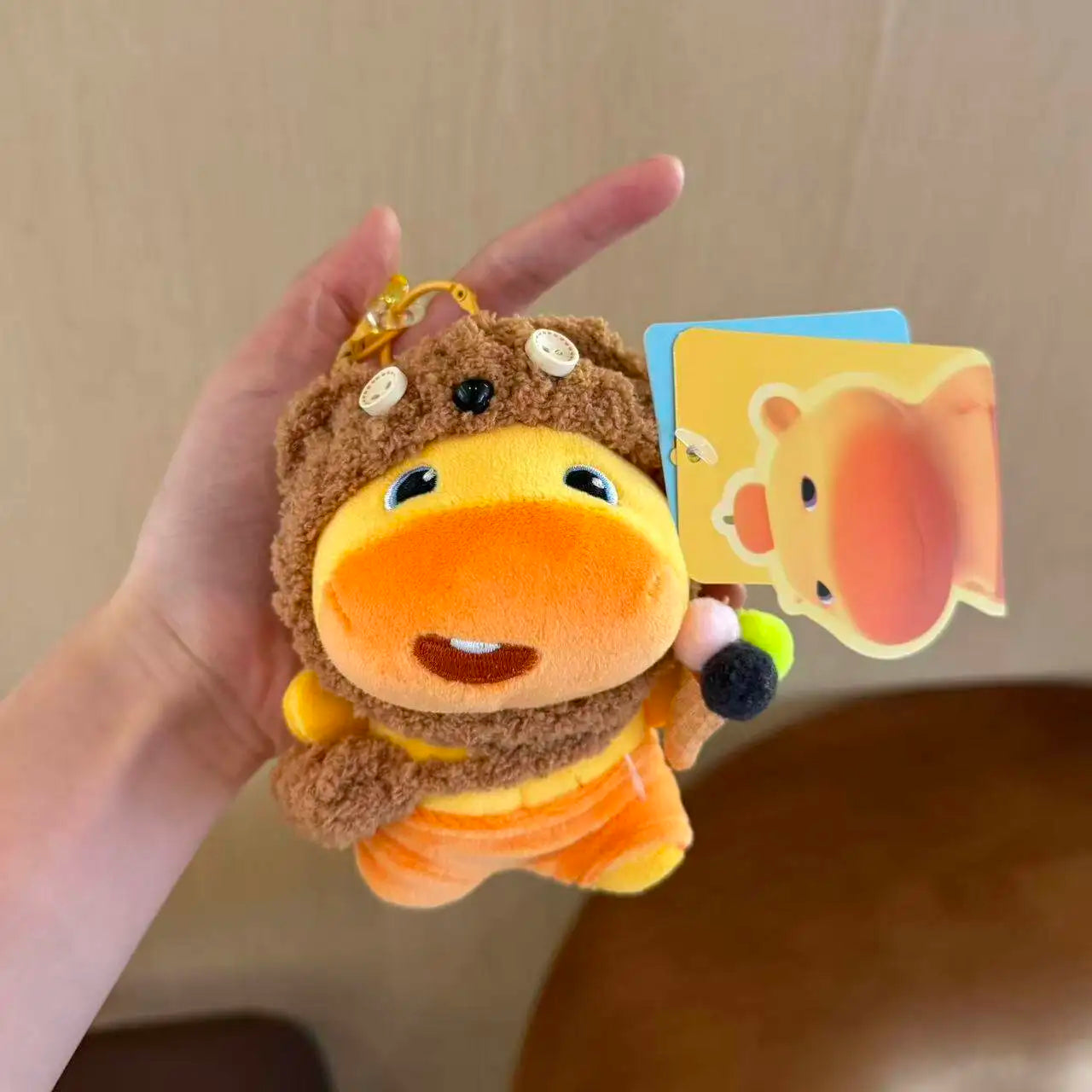 Genuine cute capybara lulu bag pendant cartoon cute yellow plush doll keychain pendant Bag Charm gift for girlfriend