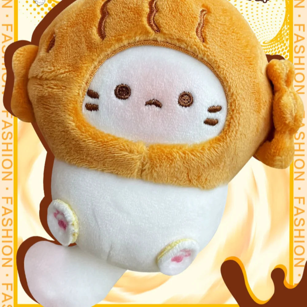 Plush Cocoa Cat Snapper Keychain Snapper Head Set Keychain Exquisite Cute Schoolbag Pendant Japanese Soft Cute Doll Pendant