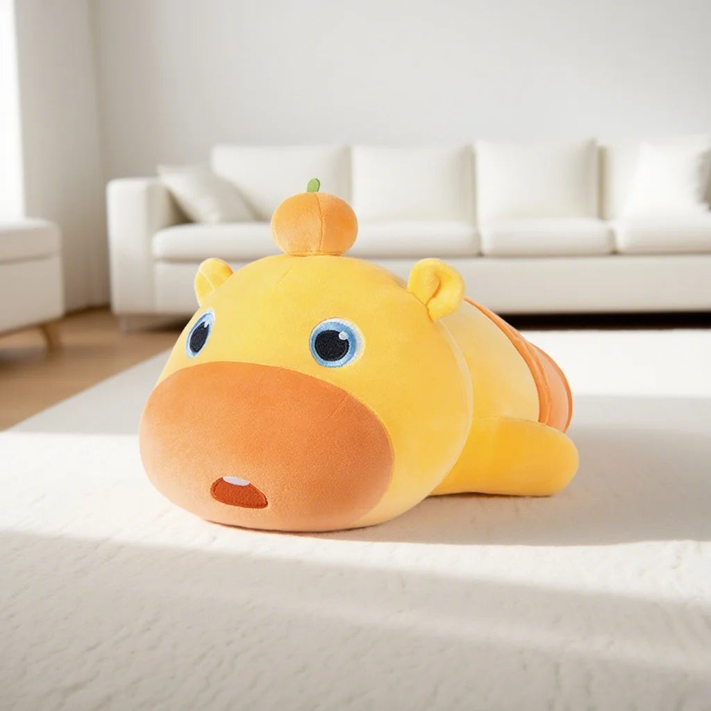 Hot Sale Anime Capybara LuLu Plush Toys Chubby Cartoon Animal Throw Pillow Soft Soothing Sleeping Pillow Kawaii Home Decor