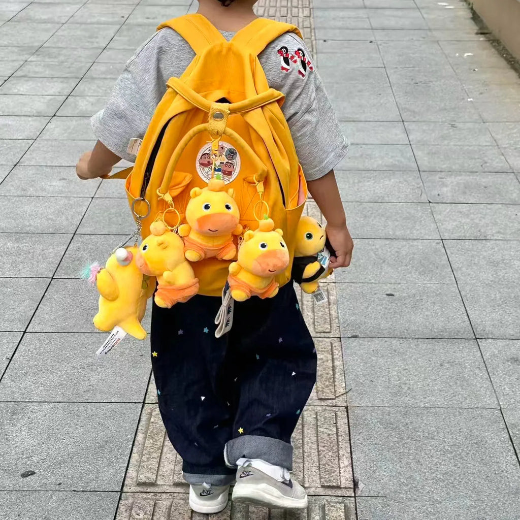 Kawaii Lulu Pendant Genuine Capybara Lulu Large Plush Student Backpack Keychain Peripheral Pendant Gift