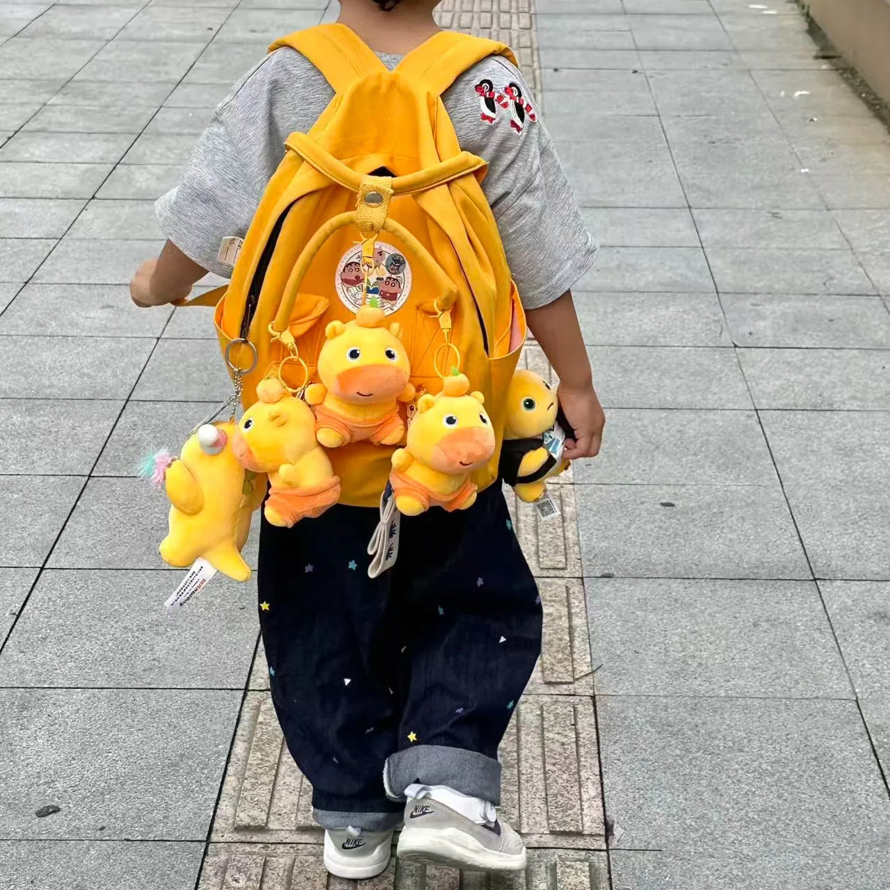 Kawaii Lulu Pendant Genuine Capybara Lulu Large Plush Student Backpack Keychain Peripheral Pendant Gift