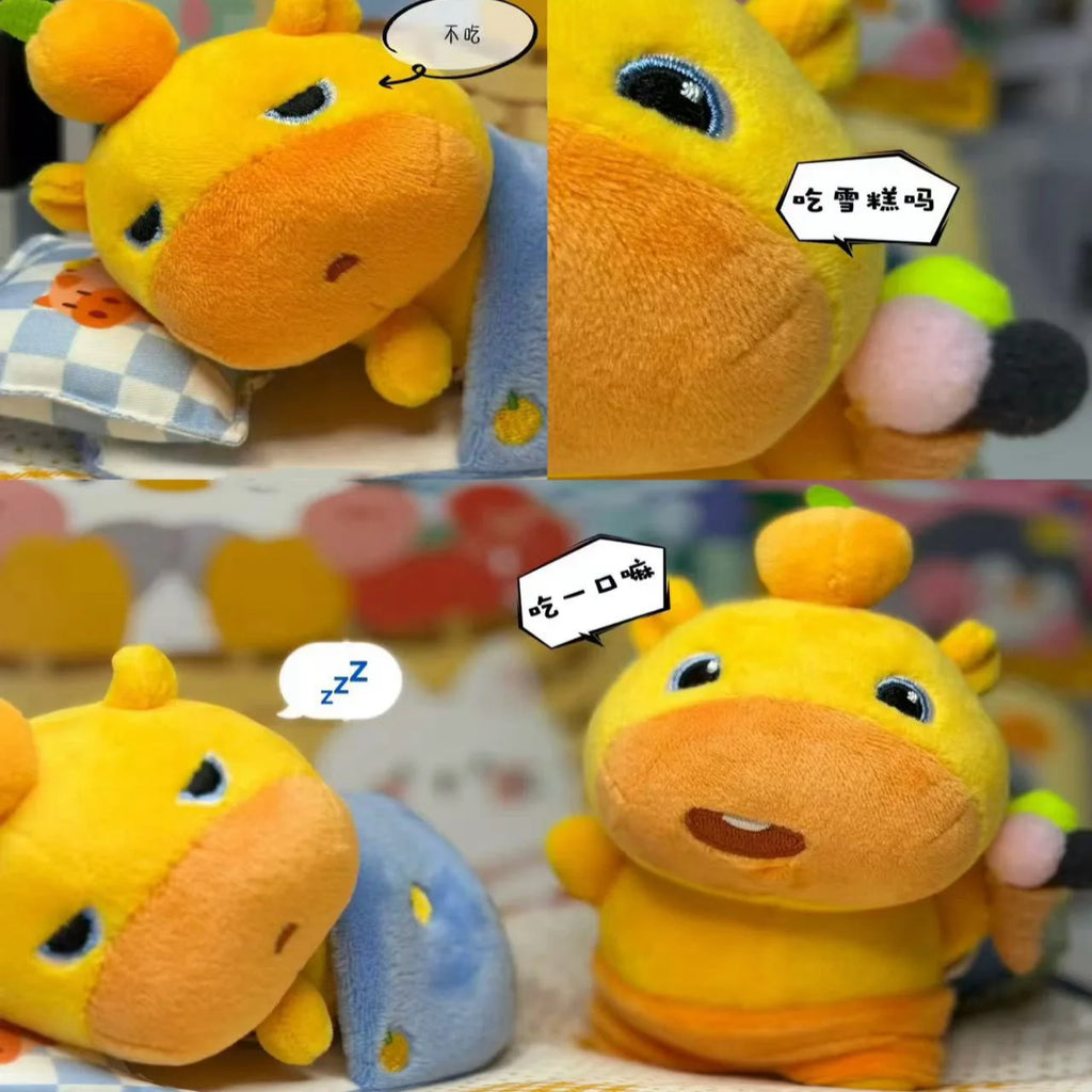 Kawaii Lulu Pendant Genuine Capybara Lulu Large Plush Student Backpack Keychain Peripheral Pendant Gift