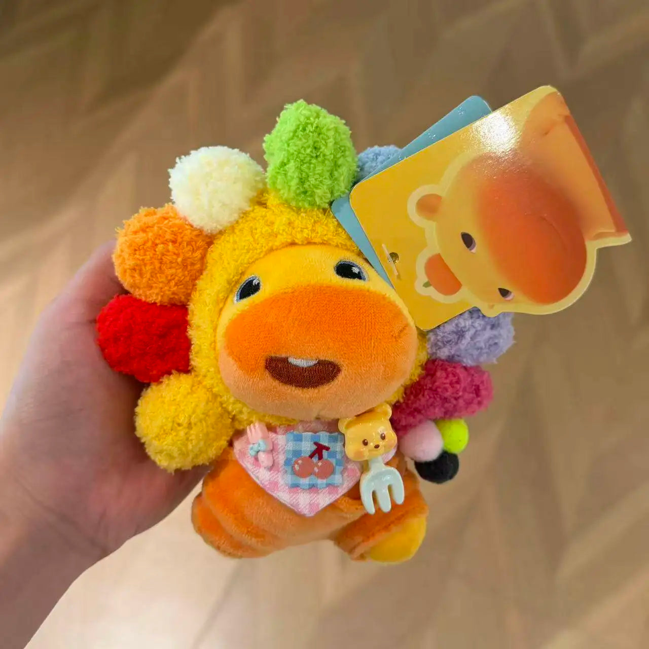 Genuine cute capybara lulu bag pendant cartoon cute yellow plush doll keychain pendant Bag Charm gift for girlfriend