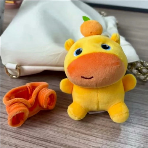 Cute Capybara Lulu Doll Plush Toy School Bag Pendant Catch Machine Doll Creative Keychain