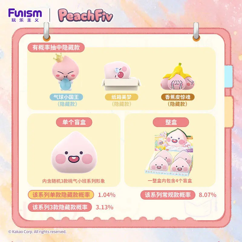 Apeach 3-in-1 Mini Figure Blind Box Cute Peach Character Model Kawaii Collectible Toy Desk Ornament Gifts