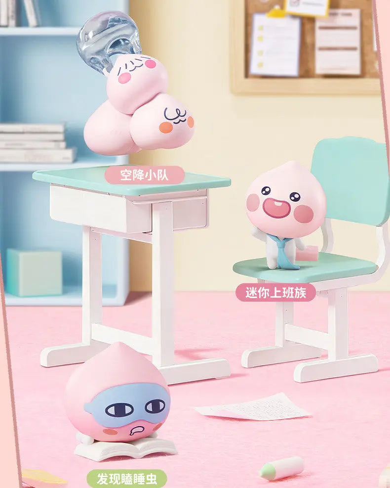 Apeach 3-in-1 Mini Figure Blind Box Cute Peach Character Model Kawaii Collectible Toy Desk Ornament Gifts