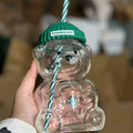 Da Bearista Bear Glass Tumbler Green Lid