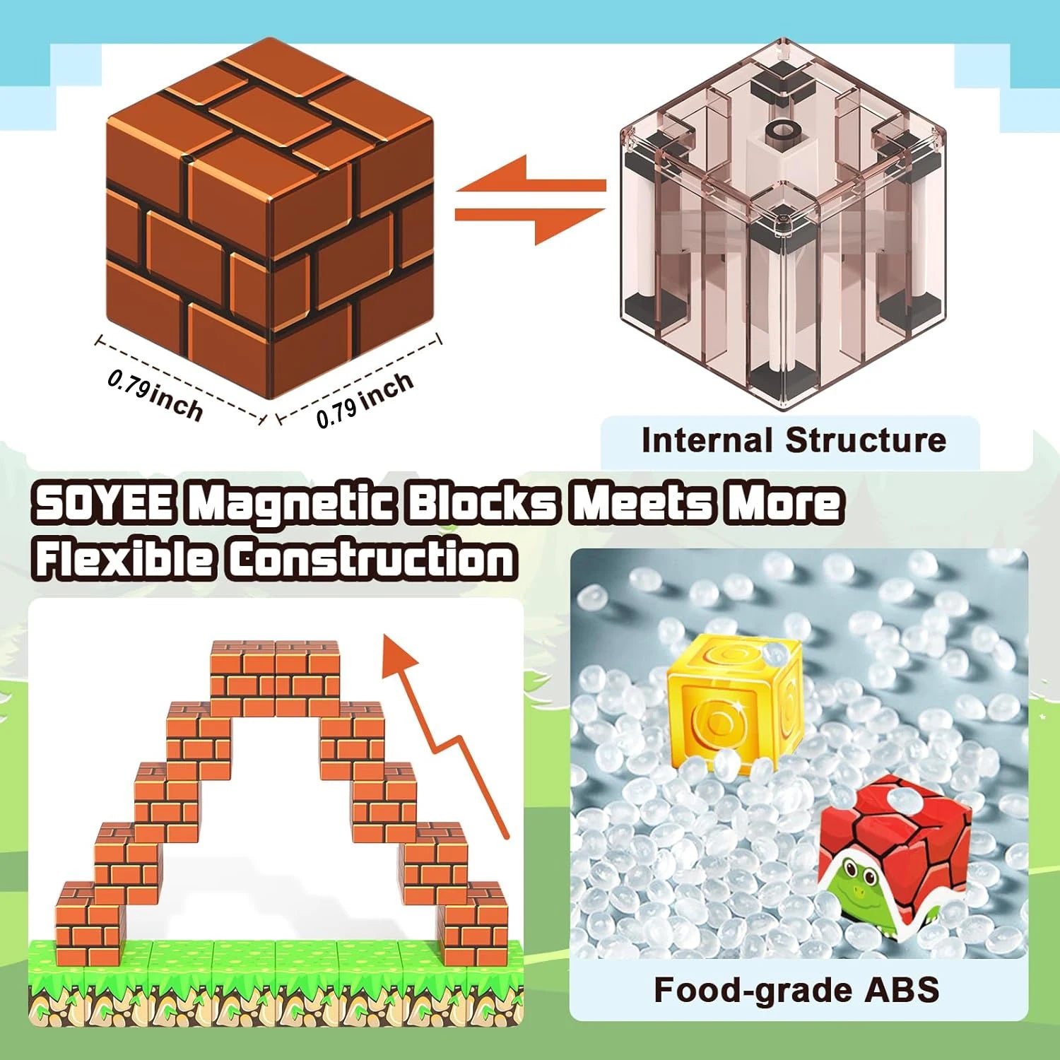 Magnetic Building Blocks Toy – Mine World Construction Set (STEM Educational Gift)