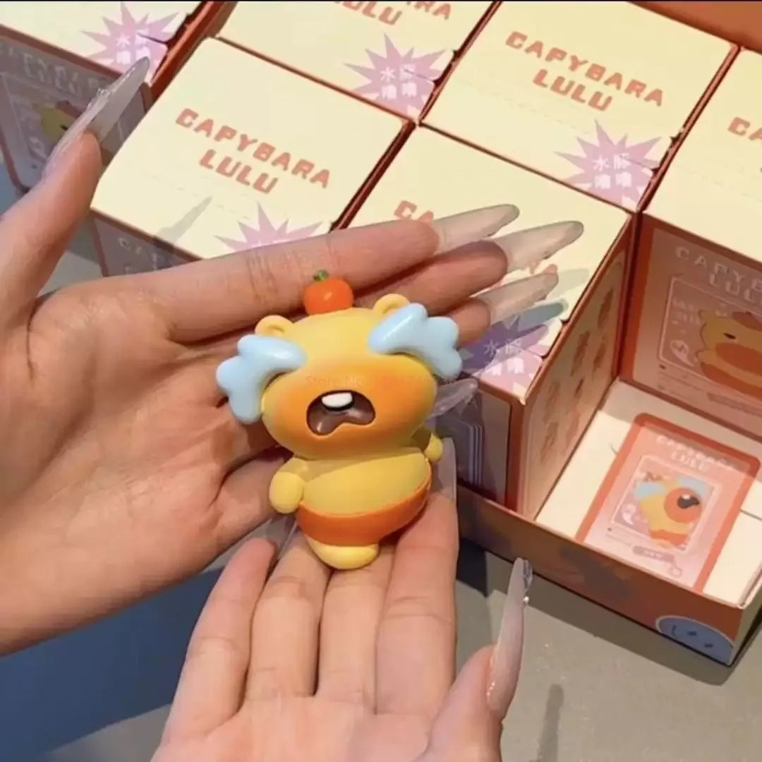 New Cute Capybara Lulu Blind Box Super Kawaii Trendy Cartoon Chat Stickers Figure Desktop Ornament Dolls Girl High Quality Gifts