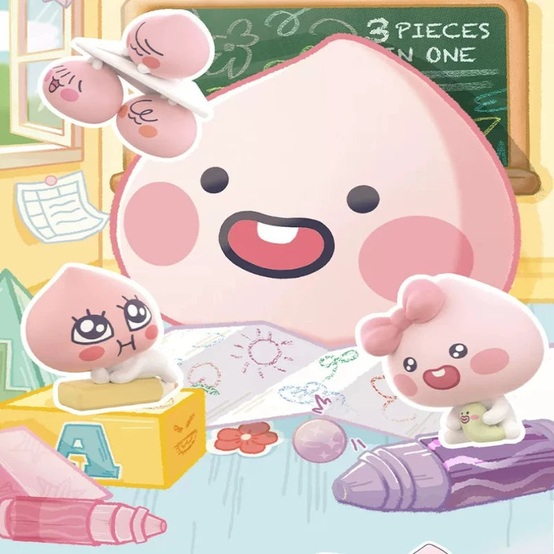 Apeach 3-in-1 Mini Figure Blind Box Cute Peach Character Model Kawaii Collectible Toy Desk Ornament Gifts