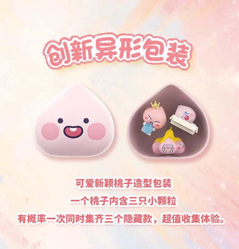 Apeach 3-in-1 Mini Figure Blind Box Cute Peach Character Model Kawaii Collectible Toy Desk Ornament Gifts