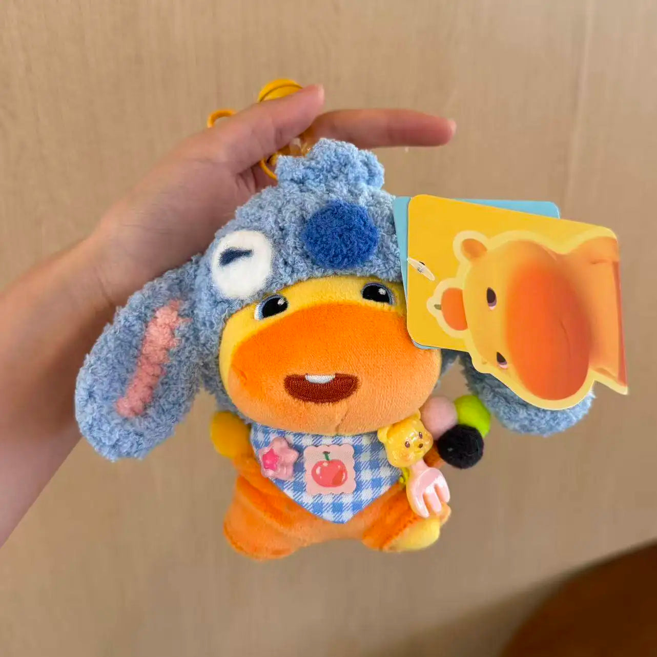 Genuine cute capybara lulu bag pendant cartoon cute yellow plush doll keychain pendant Bag Charm gift for girlfriend