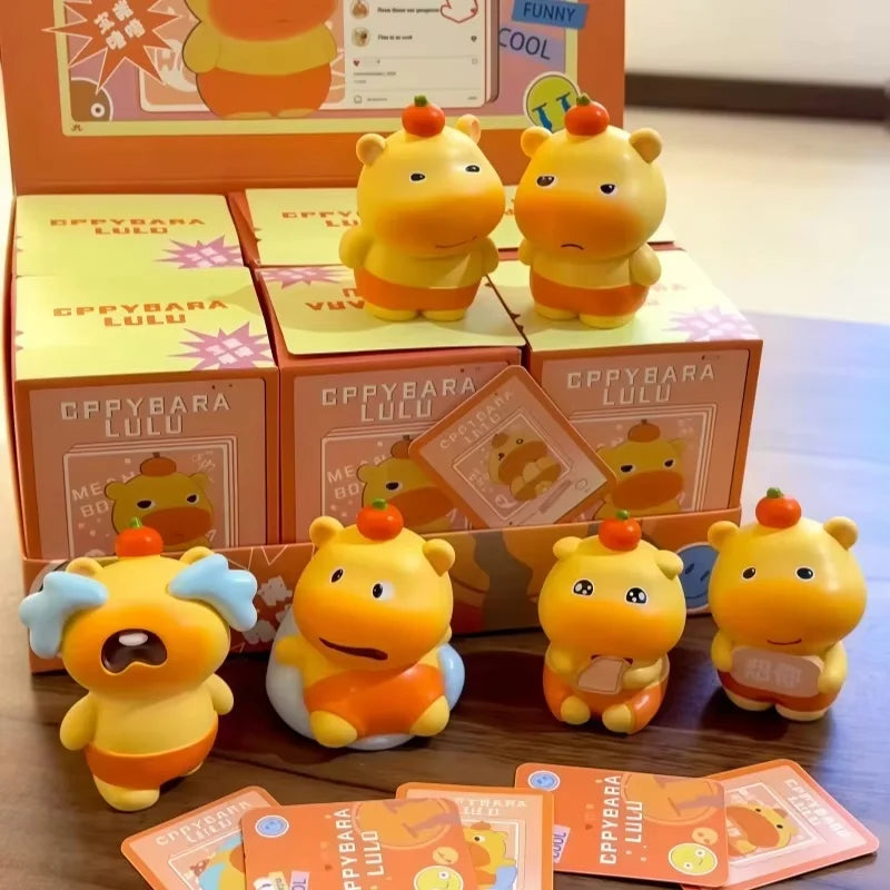 New Cute Capybara Lulu Blind Box Super Kawaii Trendy Cartoon Chat Stickers Figure Desktop Ornament Dolls Girl High Quality Gifts