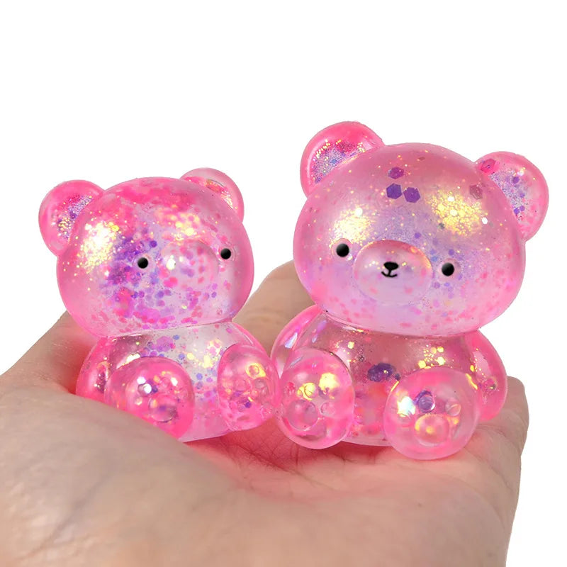 Cute Fidget Bear Toy Squishys Glitter Bear