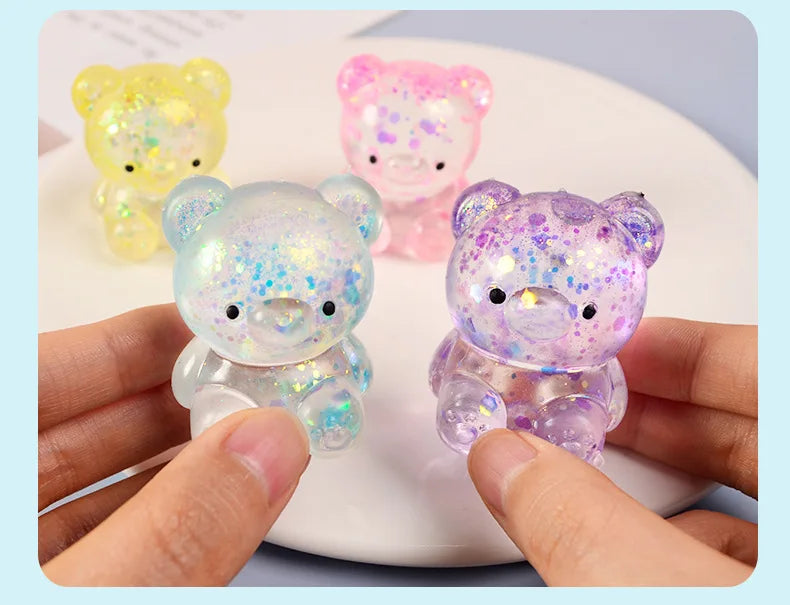 Cute Fidget Bear Toy Squishys Glitter Bear
